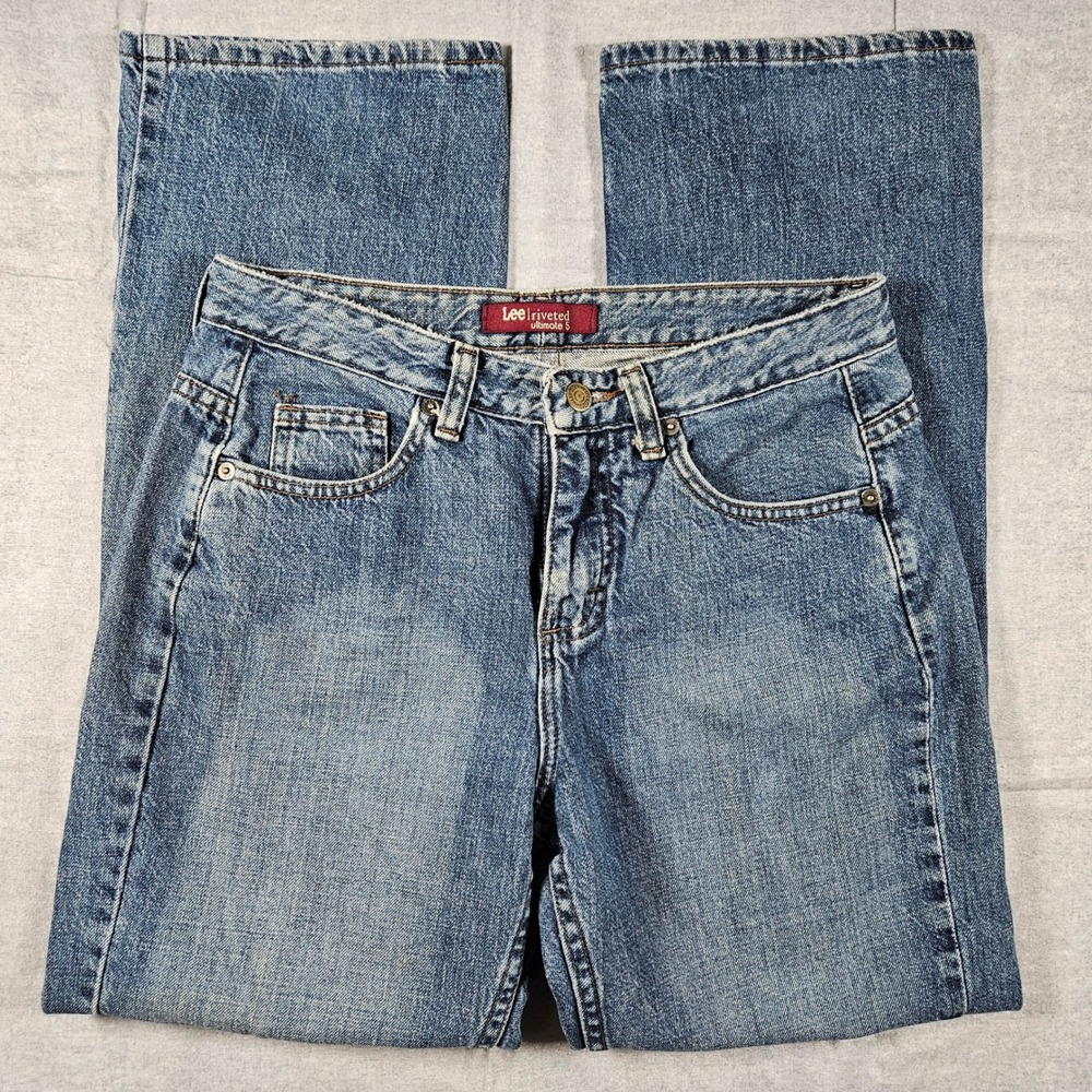 VTG Lee Riveted Ultimate 5 Jeans Womens 8P Blue Medium Wash Straight Leg 3051240